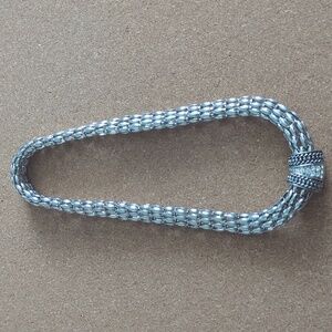 Silver Tone Mesh Chain Necklace